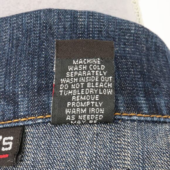 Chicos Denim Dress 0 Womens Small 4 Blue Stretch Cotton Jean Pockets Vintage - Picture 16 of 16